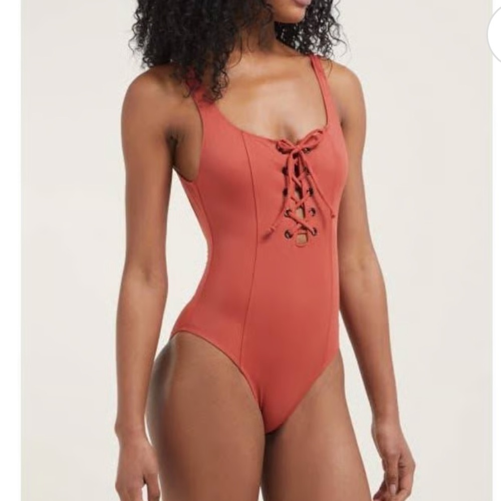 Solid & Striped The Sophia Lace-Up One Piece
